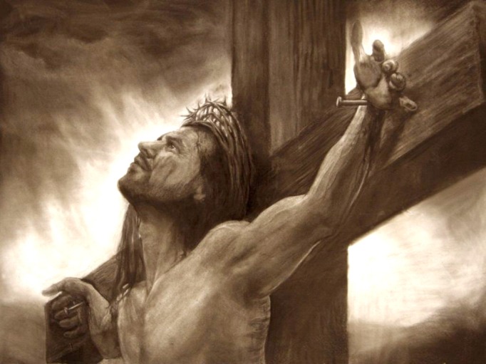 Drawing of Jesus Christ on cross